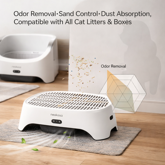 Cat Litter Box Ramp with Built-In Activated Carbon Deodorizer