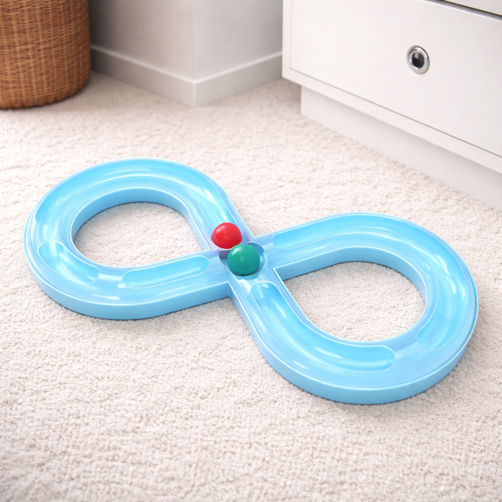 Interactive Infinity Track Cat Toy with Rolling Balls