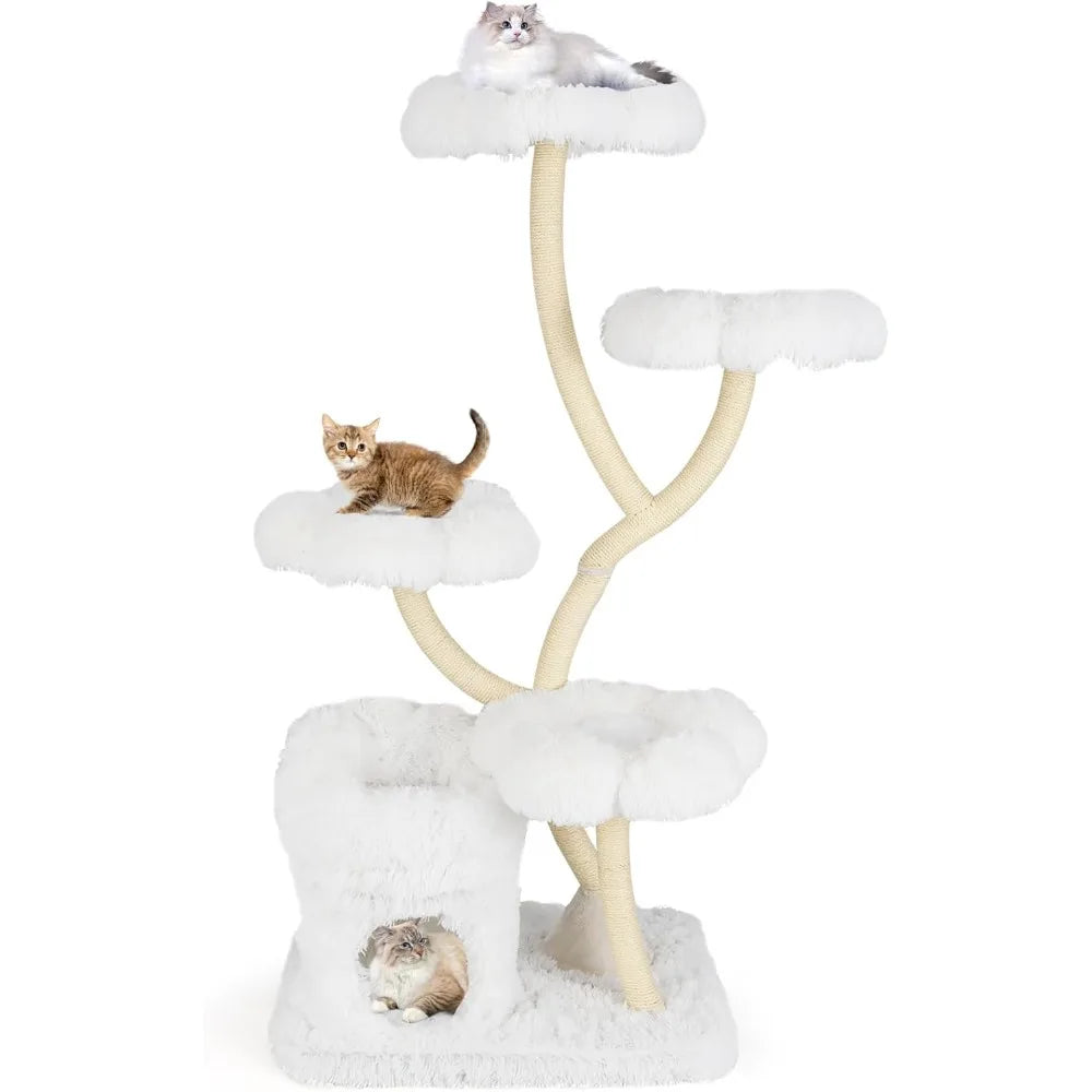 65-Inch Cloud-Shaped Modern Cat Tower