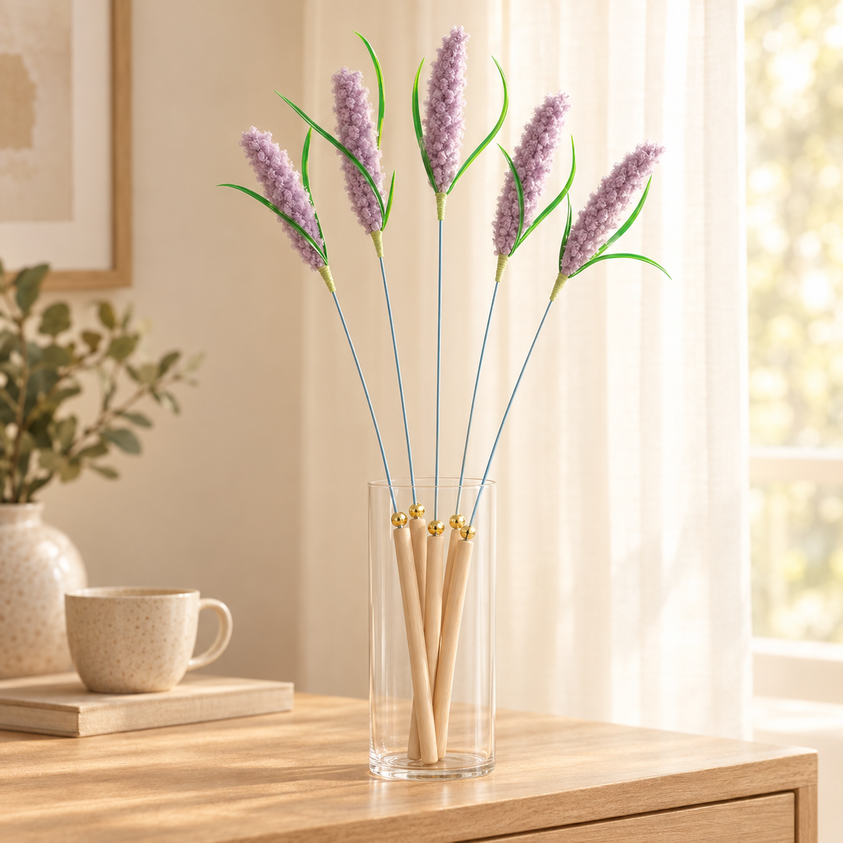 Lavender Sprig Cat Teaser Wand