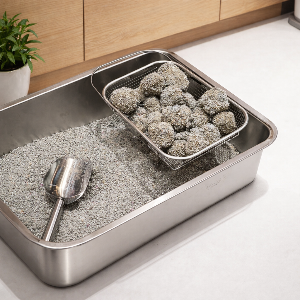 Stainless Steel Cat Litter Sifting Tray