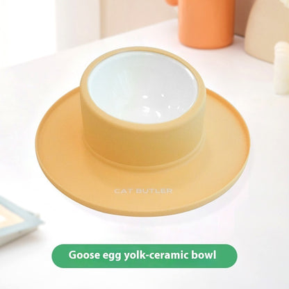 Silicone Base Pet Bowl with Tilted Stainless Steel or Ceramic Insert - Cidero & Co.