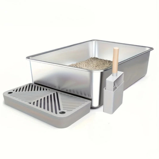 Stainless Steel Cat Litter Box Set