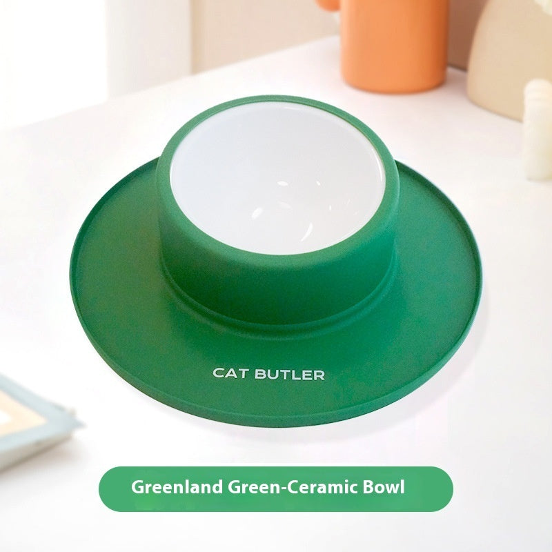 Silicone Base Pet Bowl with Tilted Stainless Steel or Ceramic Insert - Cidero & Co.