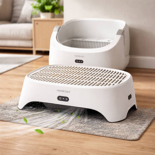 Cat Litter Box Ramp with Built-In Activated Carbon Deodorizer
