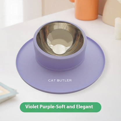 Silicone Base Pet Bowl with Tilted Stainless Steel or Ceramic Insert - Cidero & Co.