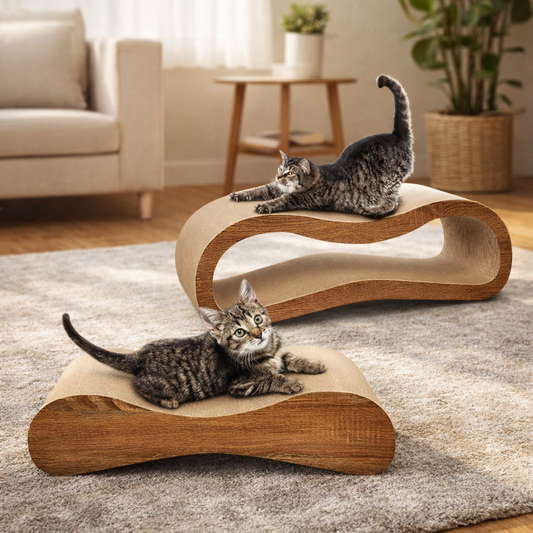 2-in-1 Cat Scratcher Cardboard Lounge Bed