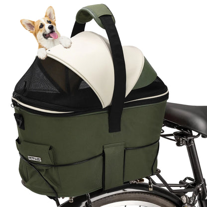 Enclosed Padded Dog Rear Bicycle Basket with Steel Frame