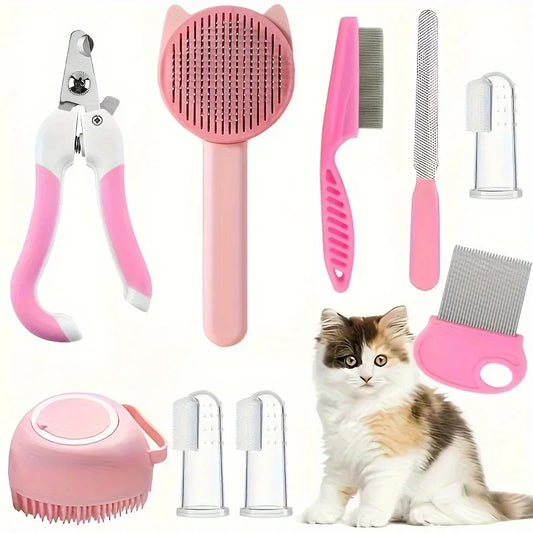 8-in-1 Cat Grooming & Self-Care Beauty Kit