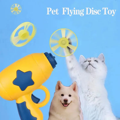 Interactive Flying Disc Gun Cat Toy