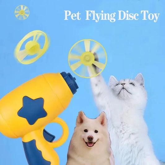 Interactive Flying Disc Gun Cat Toy