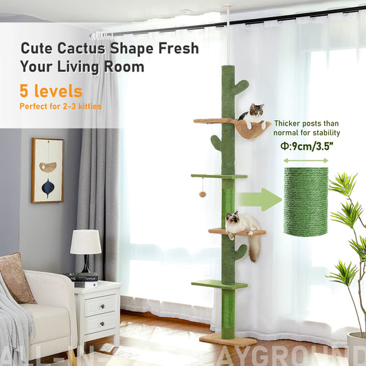 5-Tier Floor to Ceiling Cactus Cat Tree