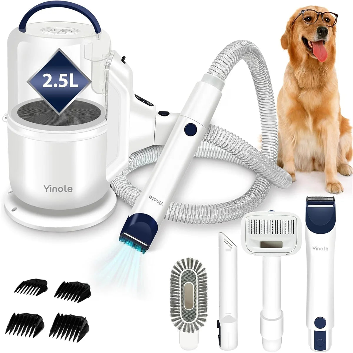5-in-1 Dog Grooming Clipper with Built-In Vacuum