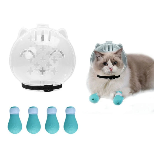 Cat Muzzle & Anti-Scratch Boot Set - Cidero & Co.