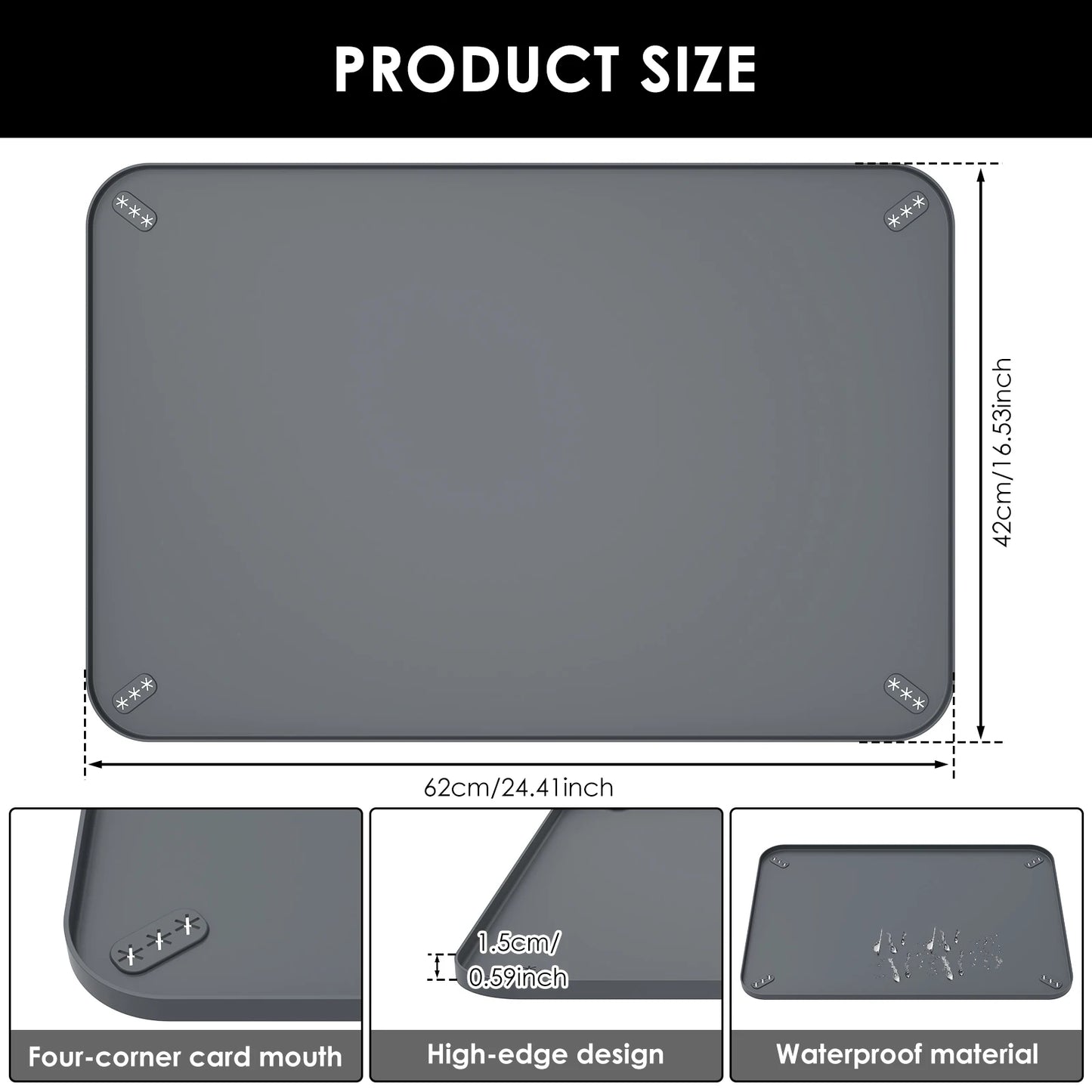 Leak-Proof Silicone Pee Pad Holder with Raised Edge