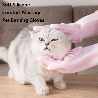 Pet Grooming & Bathing Silicone Gloves