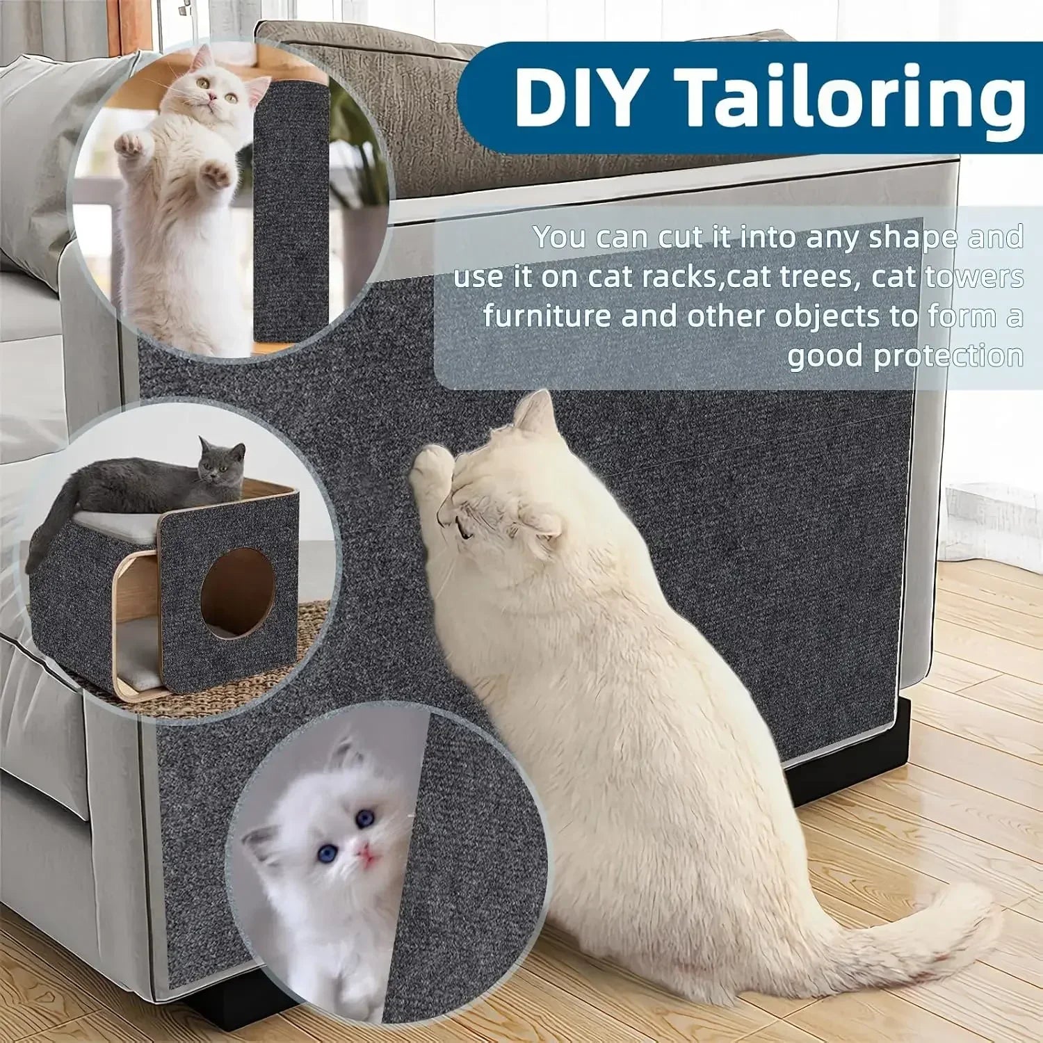 Trimmable Self-Adhesive Cat Scratching Mat - Cidero & Co.