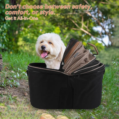 Enclosed Padded Dog Rear Bicycle Basket with Steel Frame