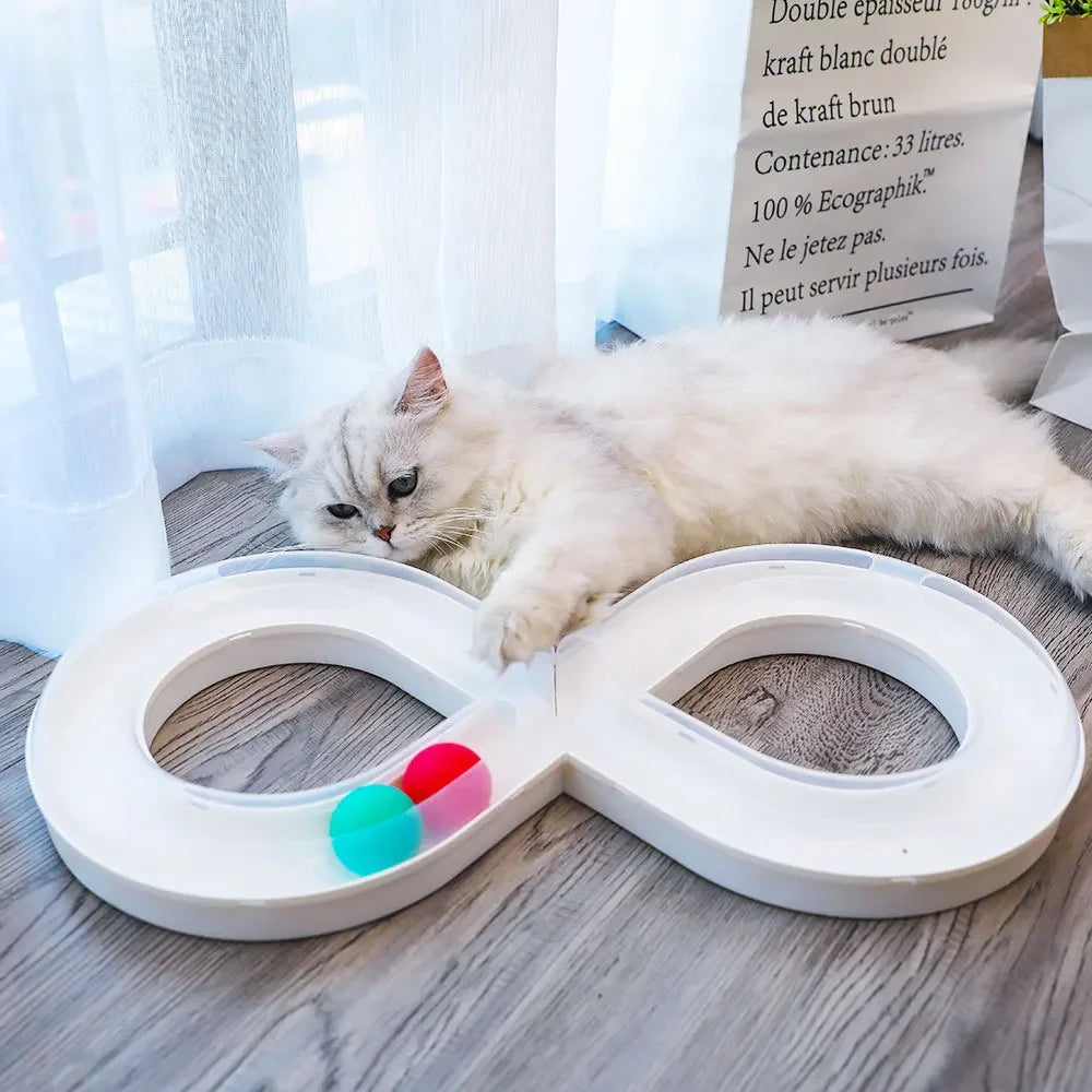 Interactive Infinity Track Cat Toy with Rolling Balls