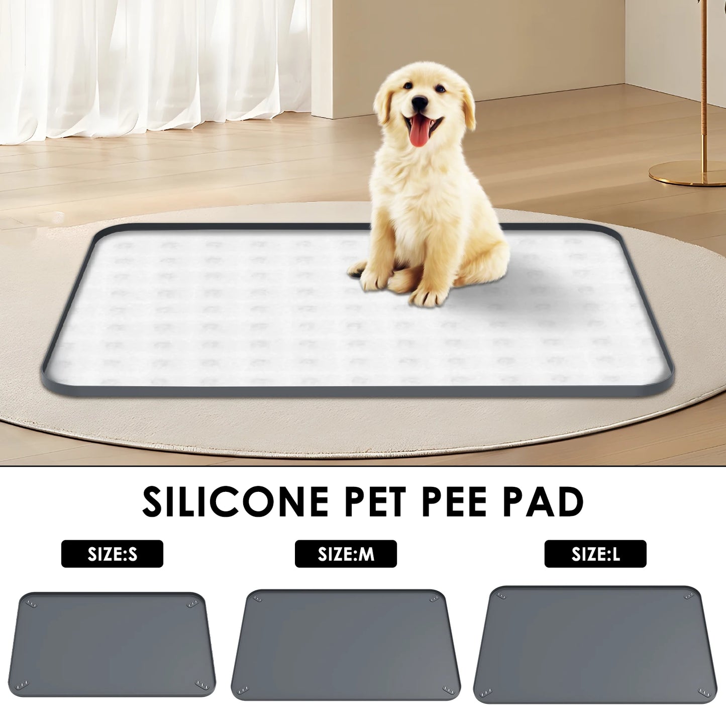 Leak-Proof Silicone Pee Pad Holder with Raised Edge