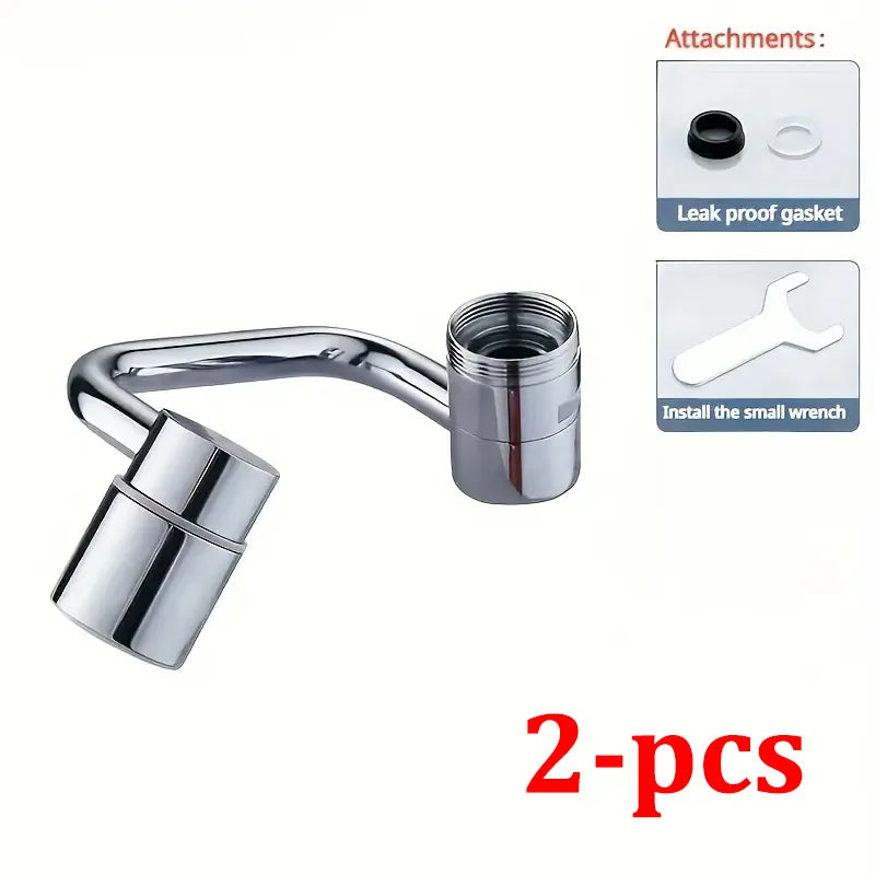 1080° Swivel Stainless Steel Kitchen Faucet Extender (2 pieces)
