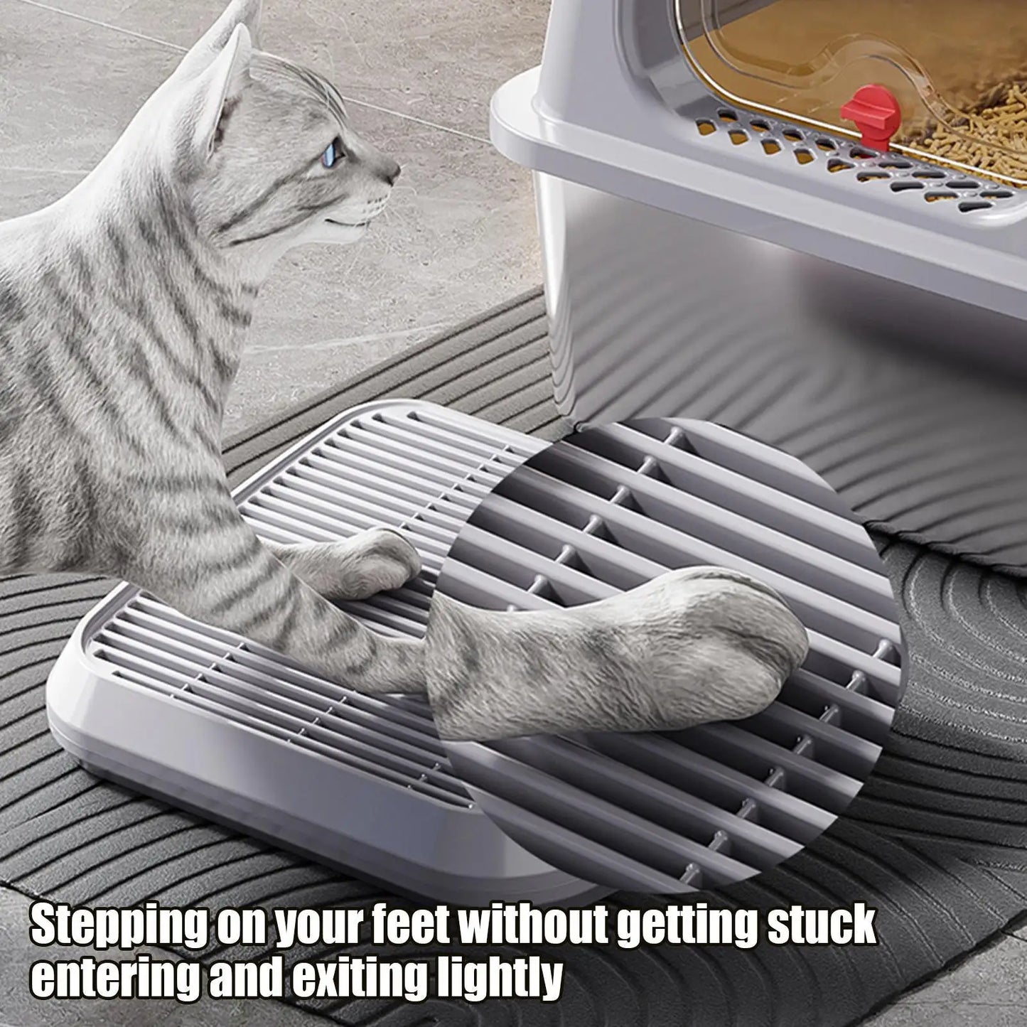 Double-Layer Cat Litter Catcher Ramp