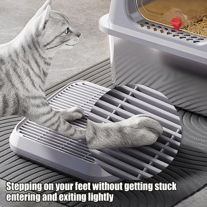 Double-Layer Cat Litter Catcher Ramp