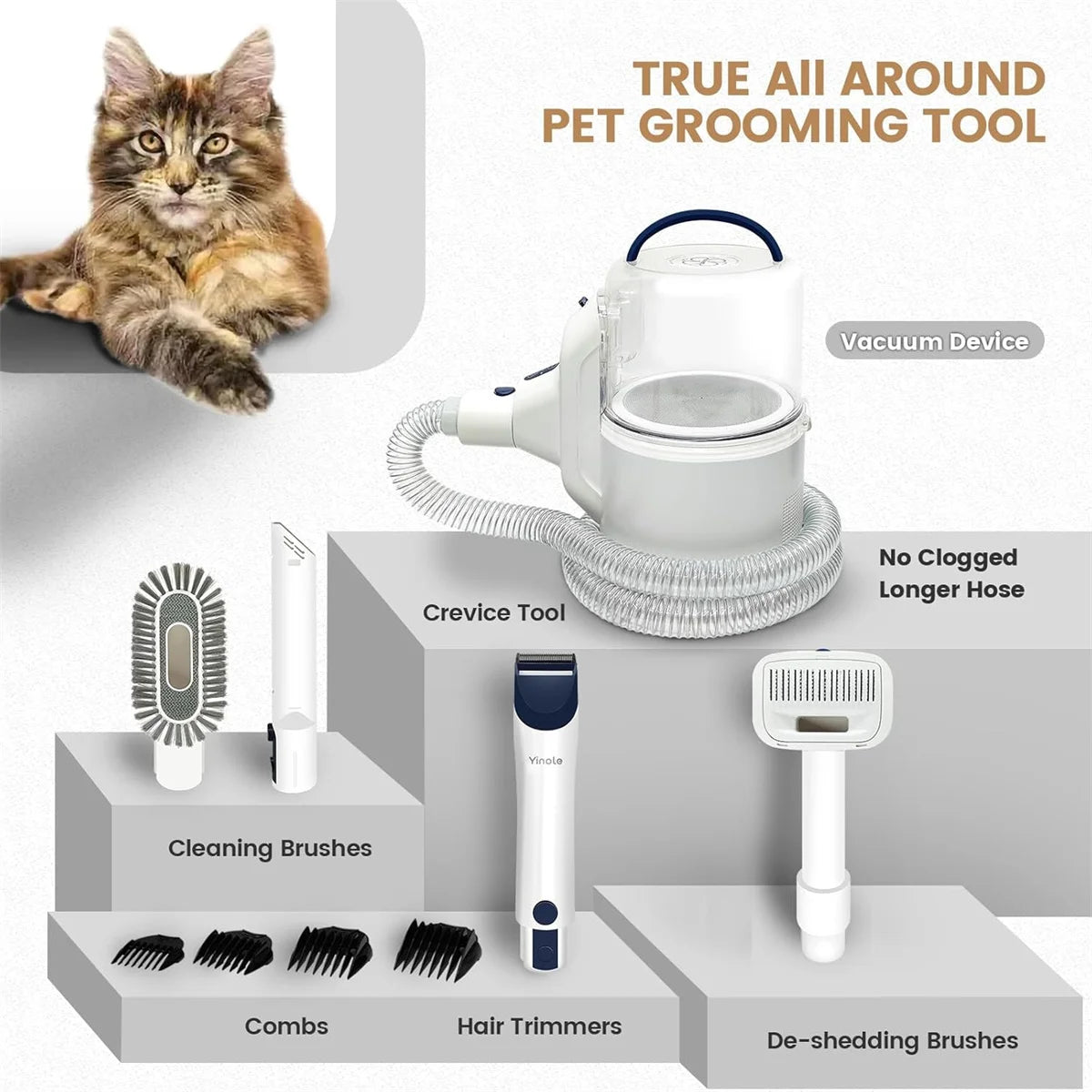 5-in-1 Dog Grooming Clipper with Built-In Vacuum