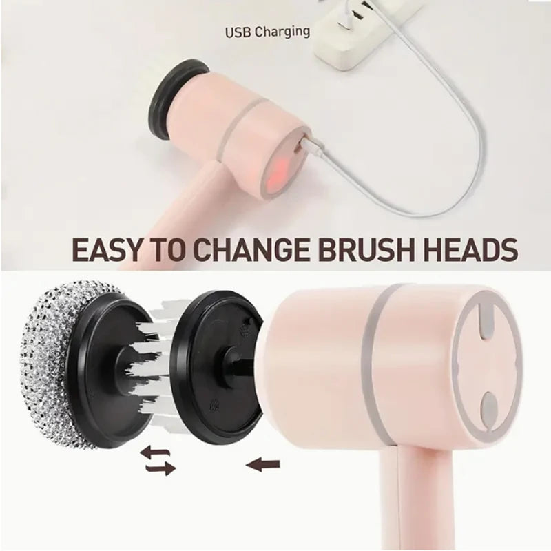 3-in-1 Electric Cleaning Brush — USB Rechargeable Power Scrubber