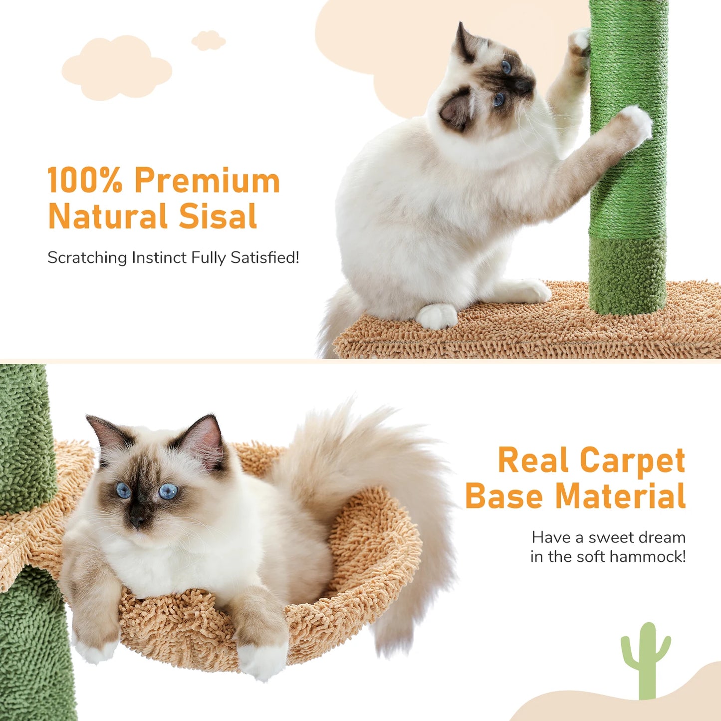 5-Tier Floor to Ceiling Cactus Cat Tree