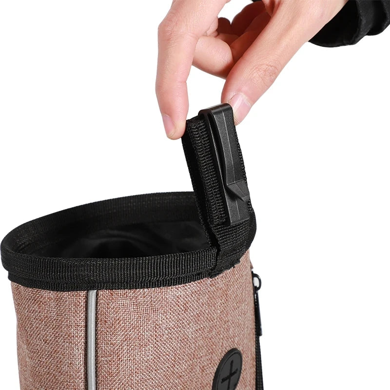 Dog Treat Training Pouch with Built-In Poop Bag Dispenser