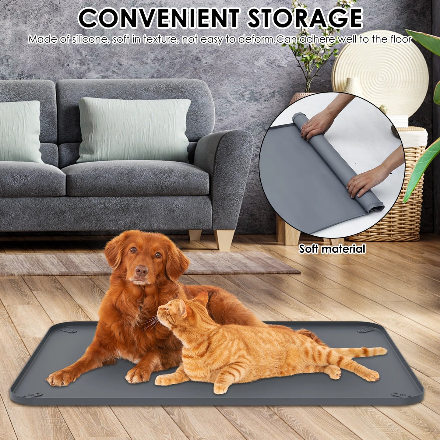 Leak-Proof Silicone Pee Pad Holder with Raised Edge