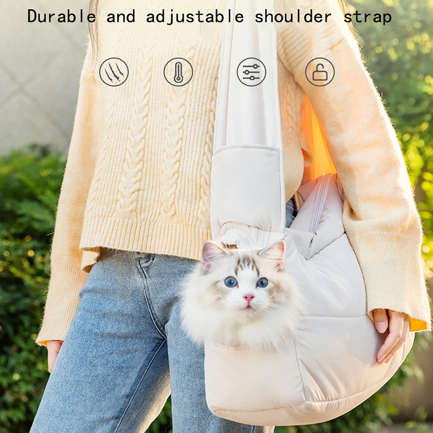 Head-Out Cat Carrier Bag for Travel & Outdoor Use