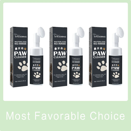 Pet Dry Shampoo Paw Cleaner with Built-In Brush (100ml)
