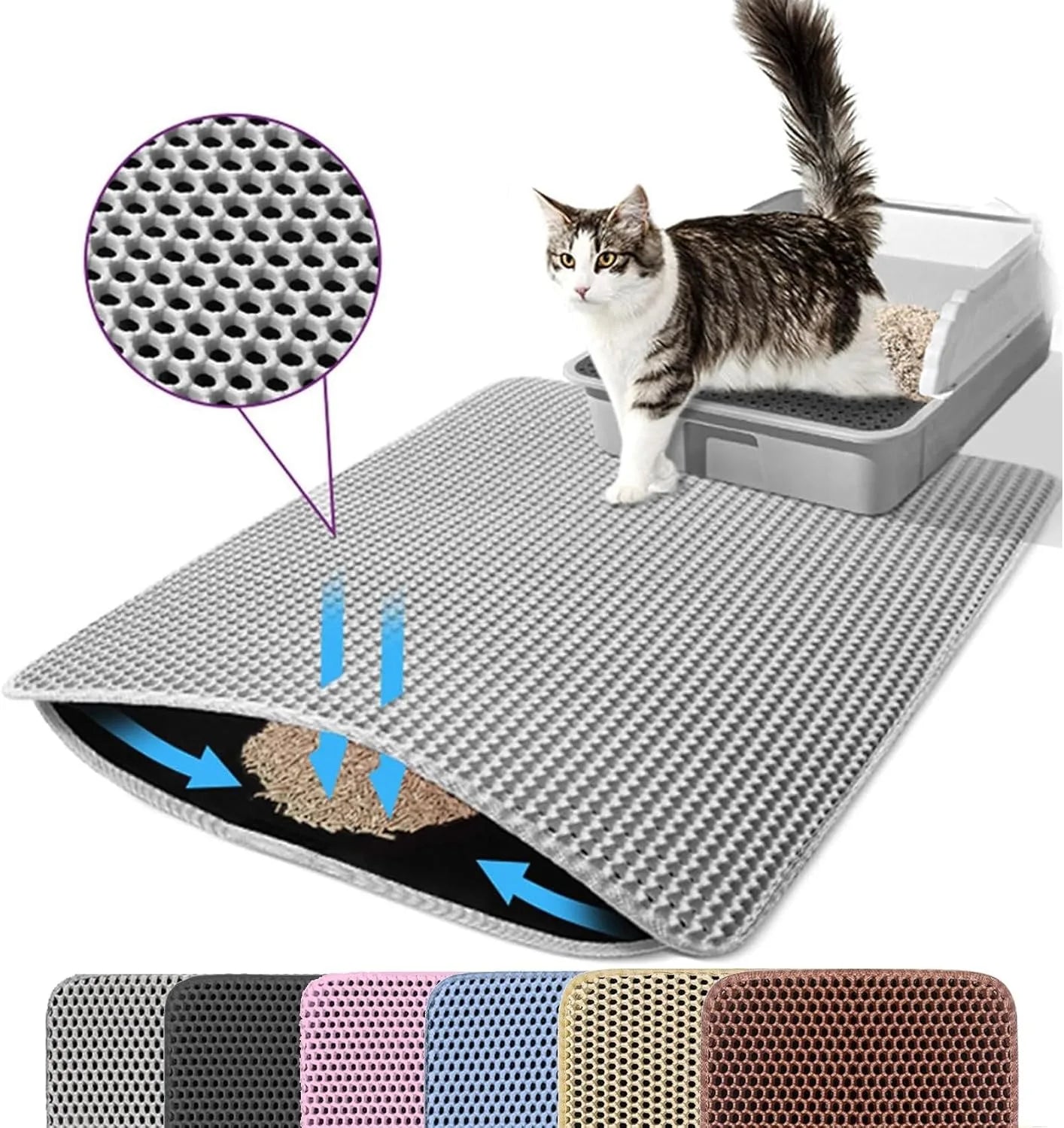 Double-Layer Cat Litter Mat