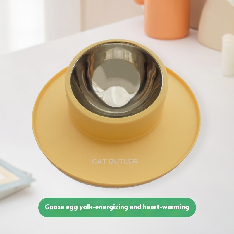 Silicone Base Pet Bowl with Tilted Stainless Steel or Ceramic Insert - Cidero & Co.