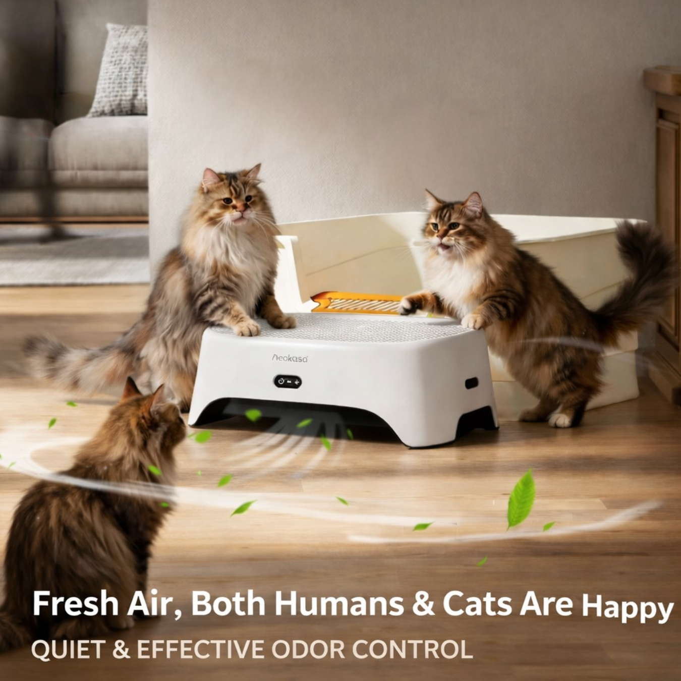 Cat Litter Box Ramp with Built-In Activated Carbon Deodorizer