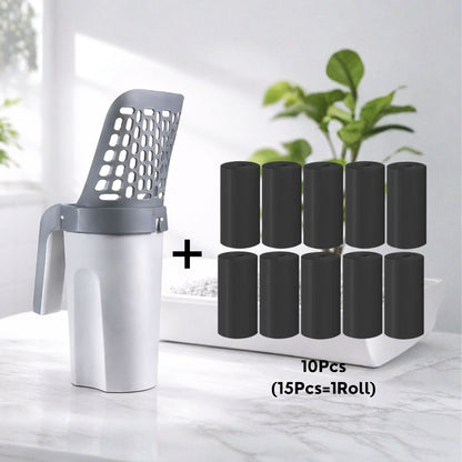 2-in-1 Cat Litter Scoop With Built-In Waste Bin