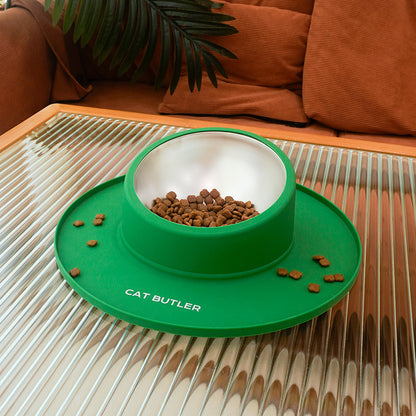 Silicone Base Pet Bowl with Tilted Stainless Steel or Ceramic Insert - Cidero & Co.