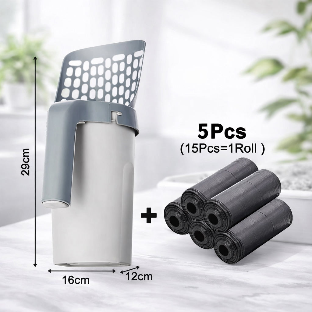 2-in-1 Cat Litter Scoop With Built-In Waste Bin