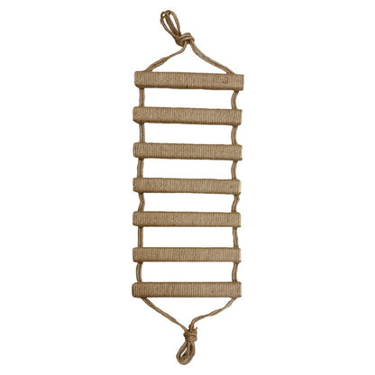 Brown rope ladder on a white background