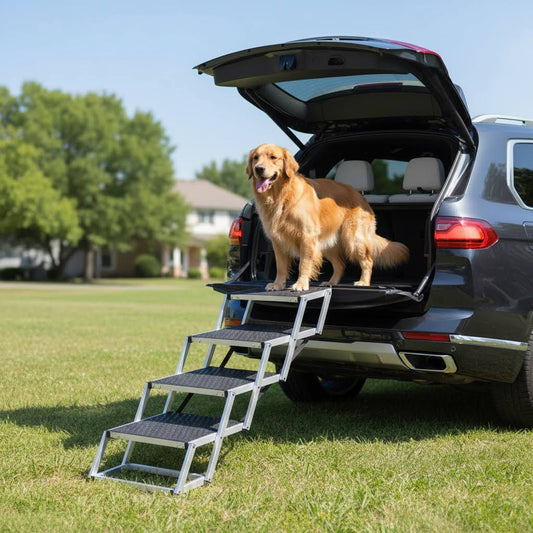 4-Step Folding Dog Stairs for Car
