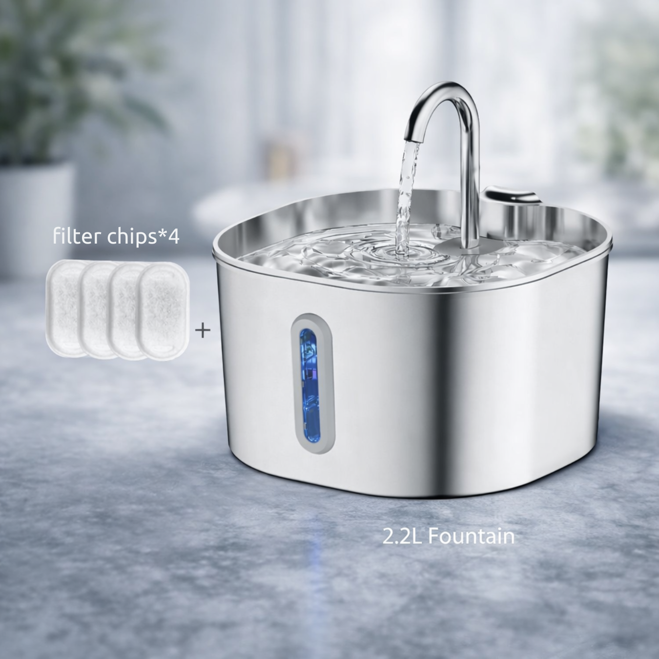 Stainless Steel Cat Water Fountain (2.2L)